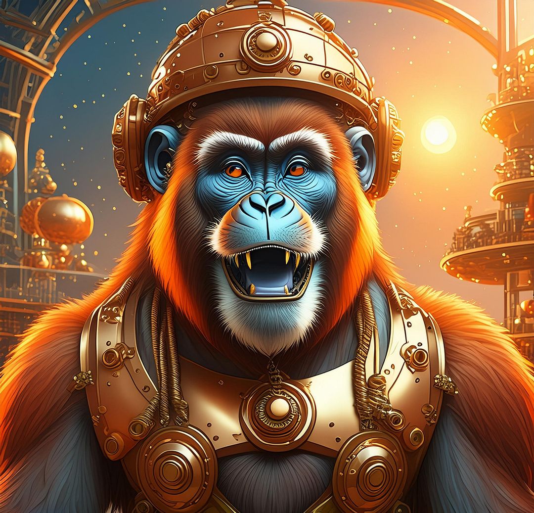 steampunk mandarin Gorilla happy 3050