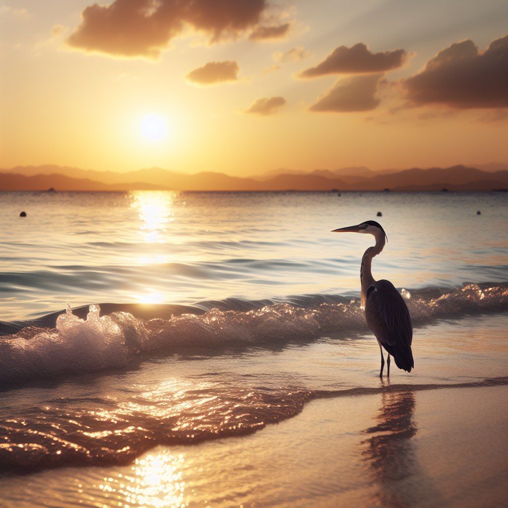 The heron and the sea