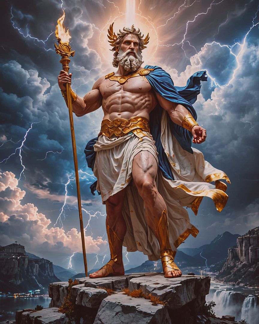 Zeus god of lightning and thunder