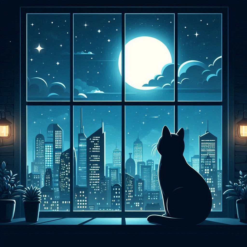 Cat by the window