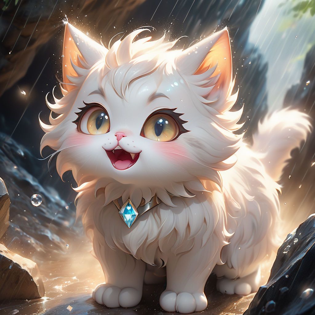 kitten in the rain