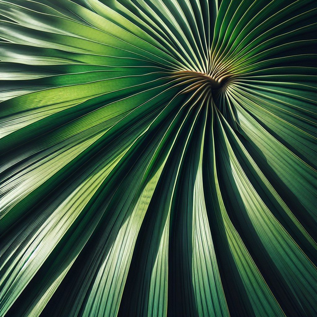 Palm leaf in close-up