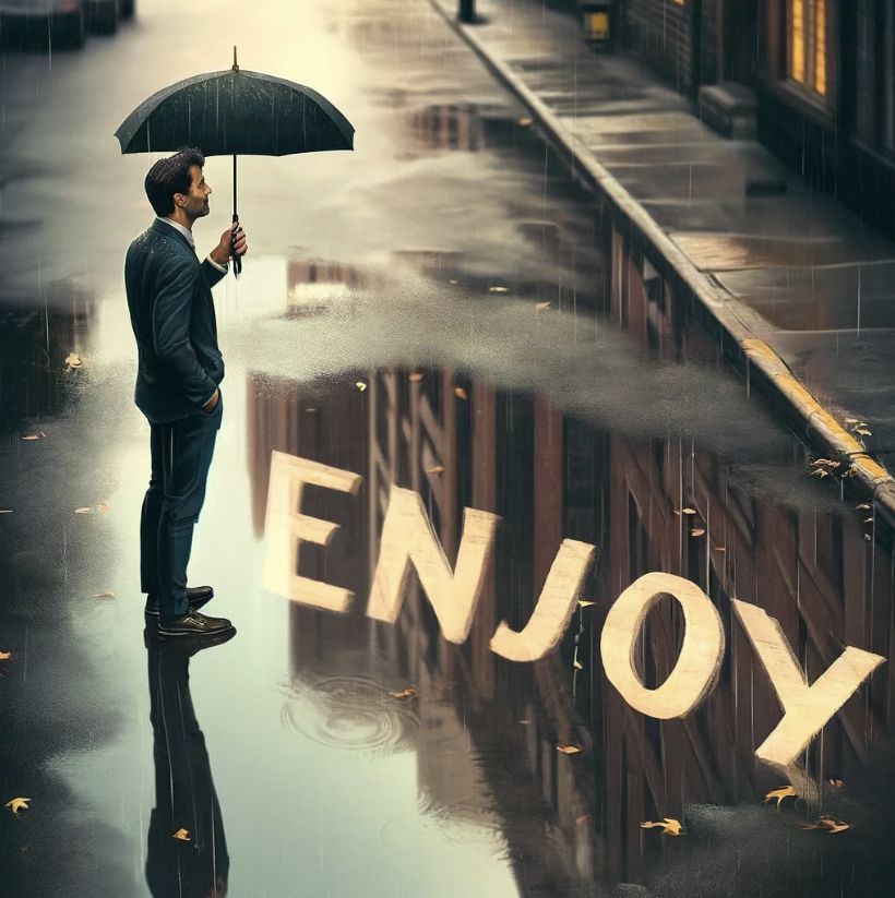 $IMAGINE $ENJOY IN THE RAIN