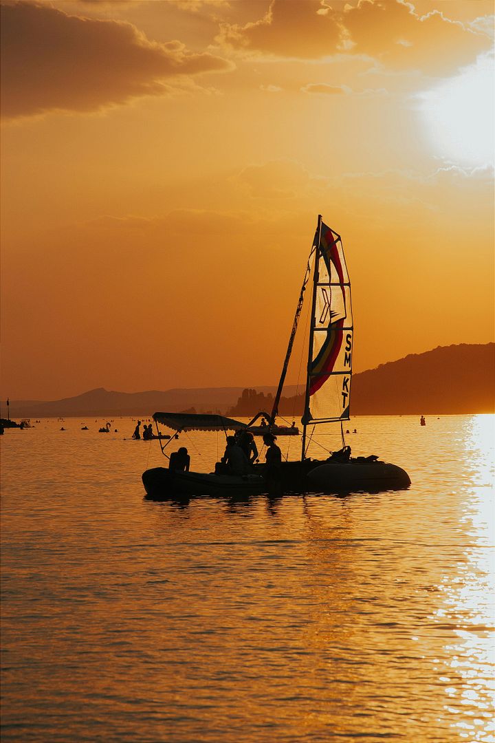 Sunset Sailing in Hungary's Balaton Lake