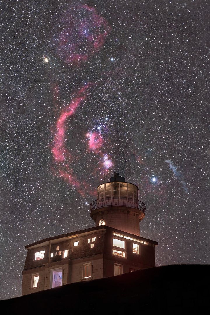 Orion over Belle Tout Lighthouse