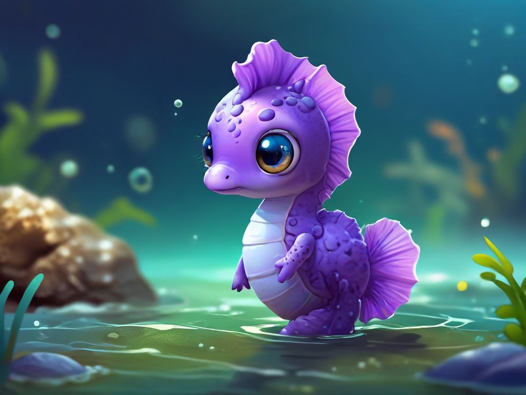 baby purple sea horse 2