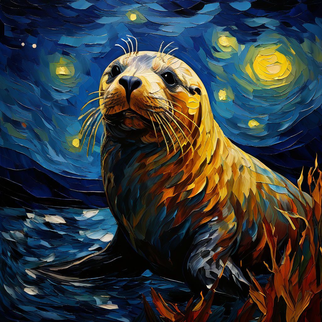 Seal draw Like Van Gogh