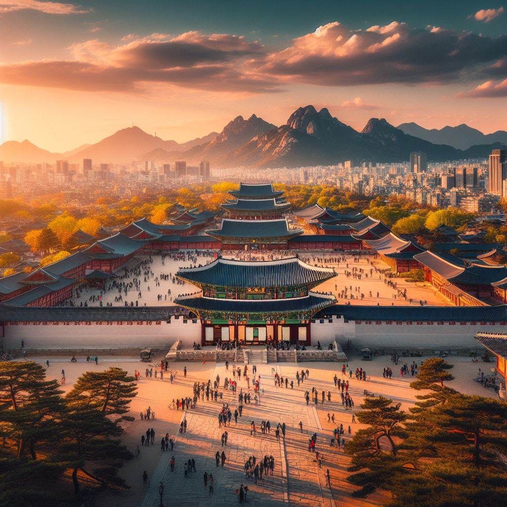 Great view of Gyeongbokgung Palace on a clear day