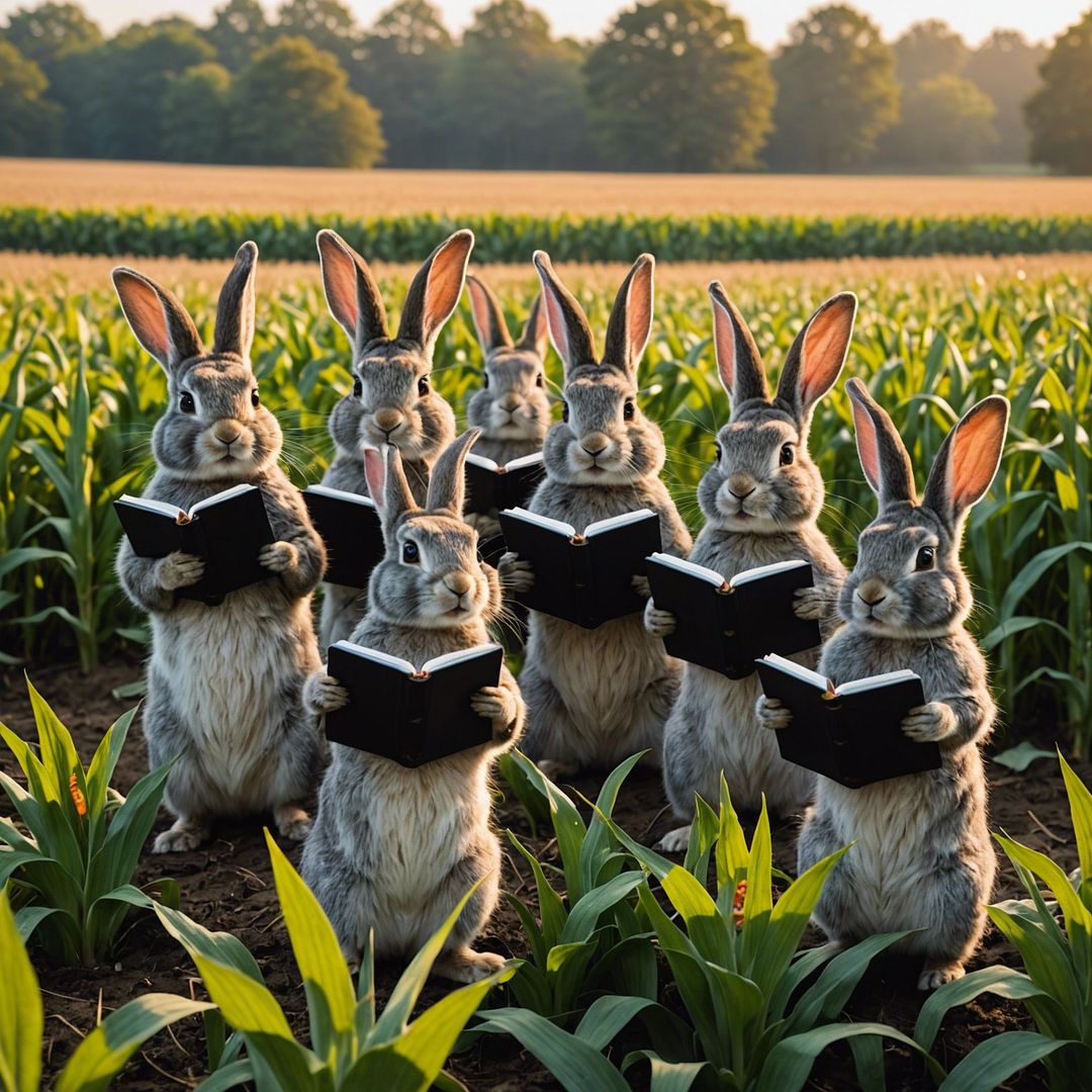 A choir of bunnies