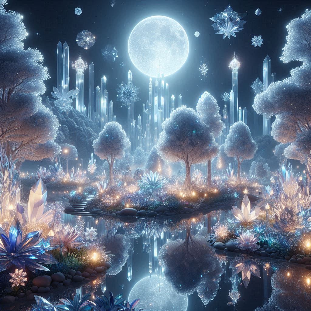 Crystal Garden on a Full Moon Night