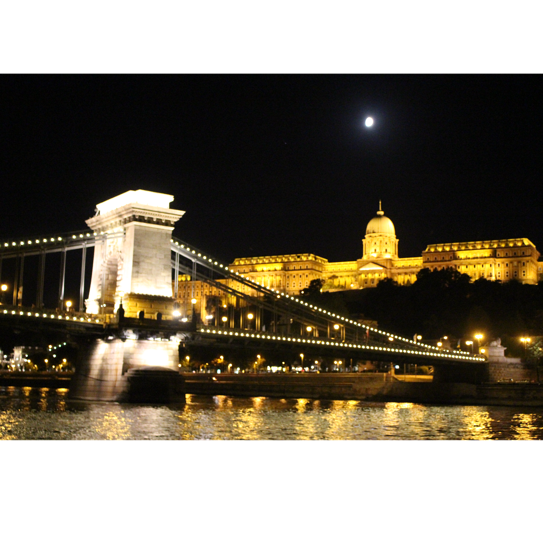 유람선에서 바라본 부다성과 세체니다리, Buda Castle & Széchenyi Chain Bridge