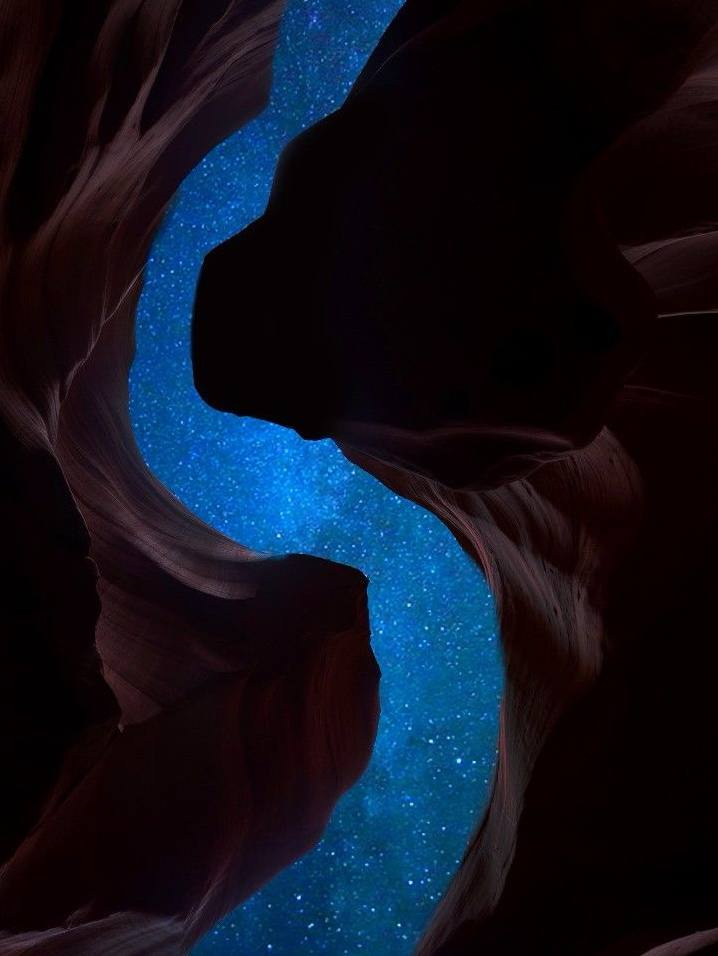 view of the starry sky from the canyon