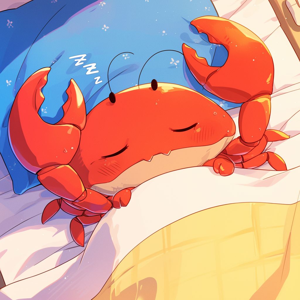 Over slept crab 寝坊🦀