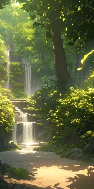 a waterfall in the forest