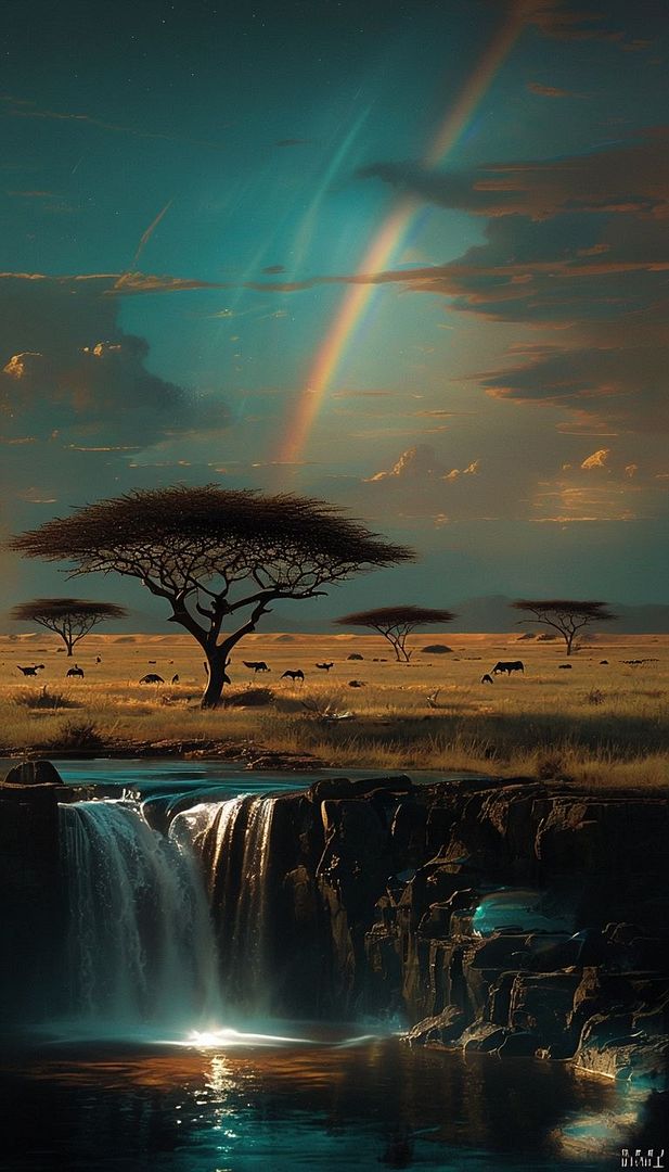 the sunset of the savanna