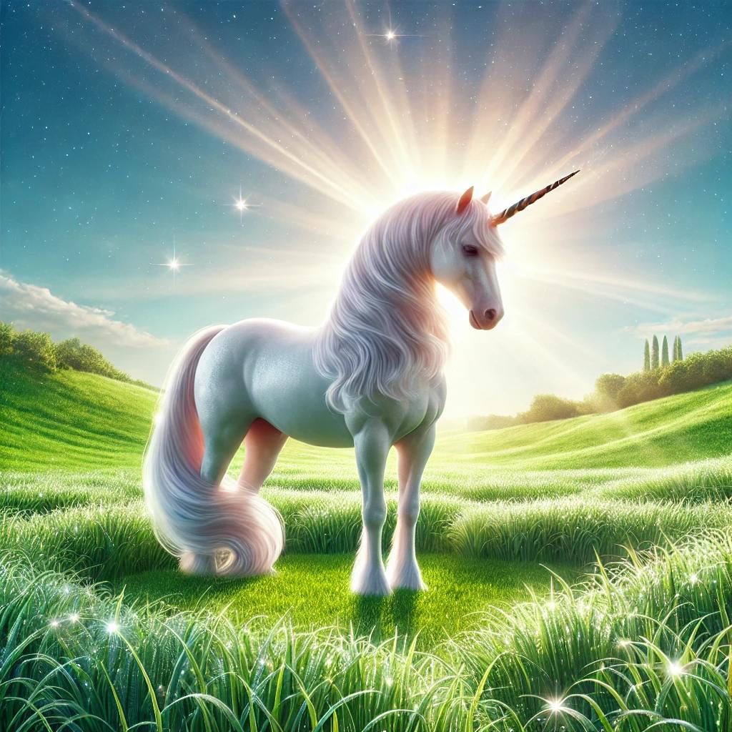 Unicorn in the Sunlit Meadow