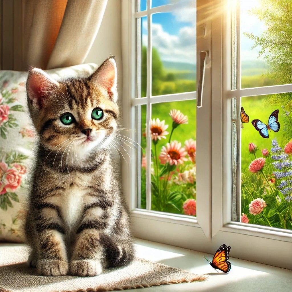 Kitten by the Window