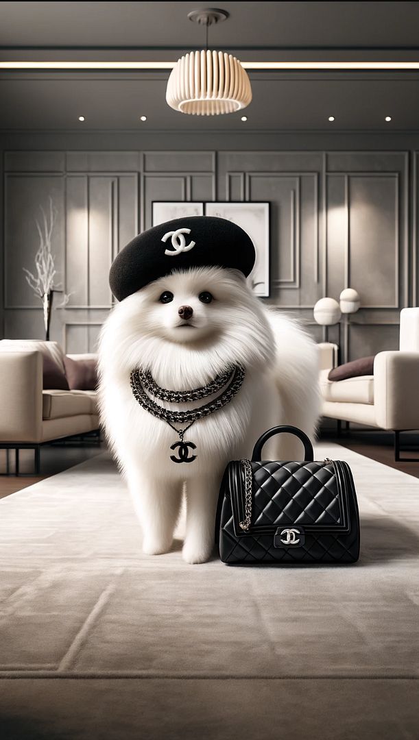 Monochrome Elegance: A Pomeranian’s Tale