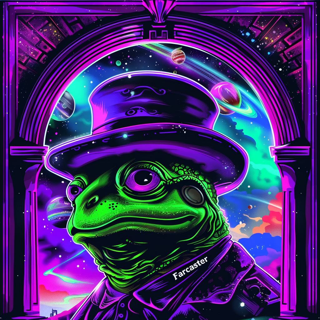 degen pepe 🎩 🐸 blacklight poster ⚫️💡