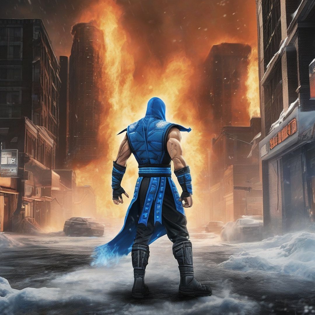 Sub-Zero in a burning city