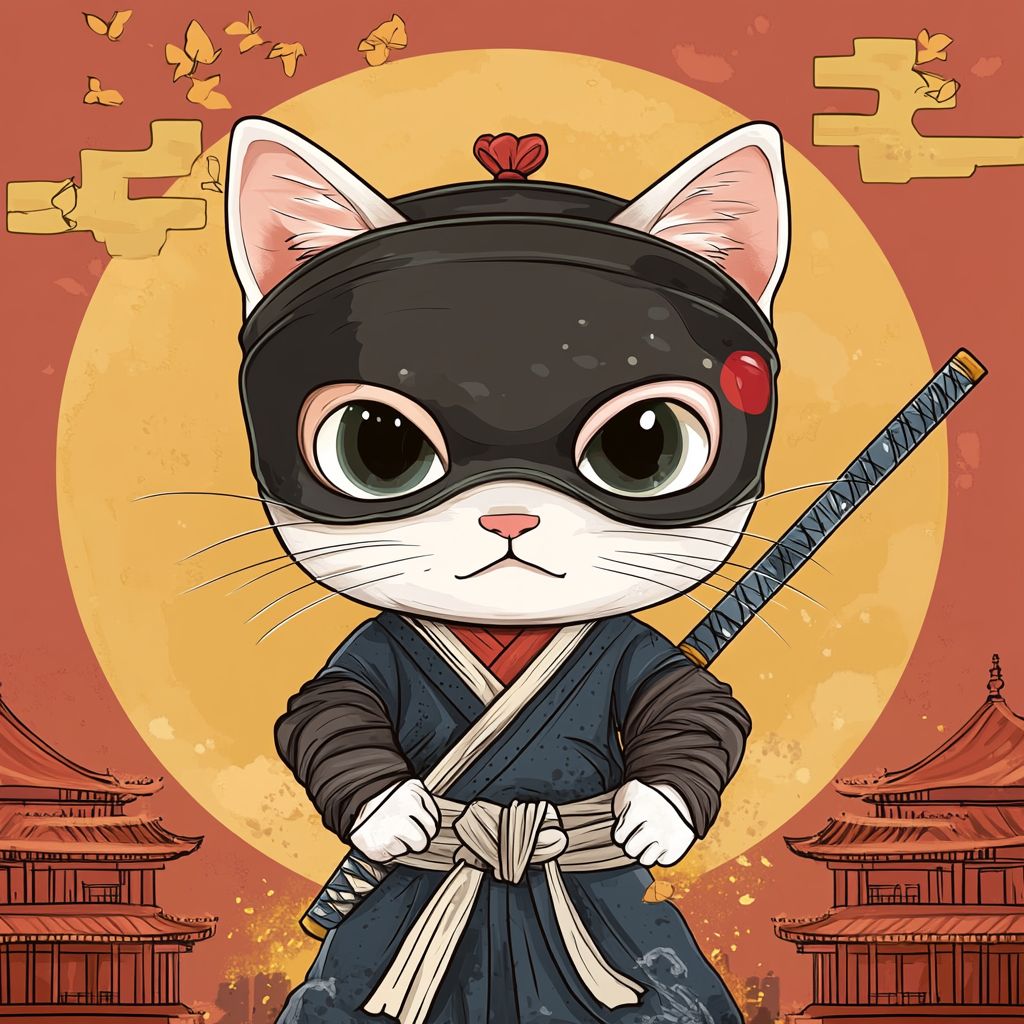 Cute Ninja Mask Cat 2