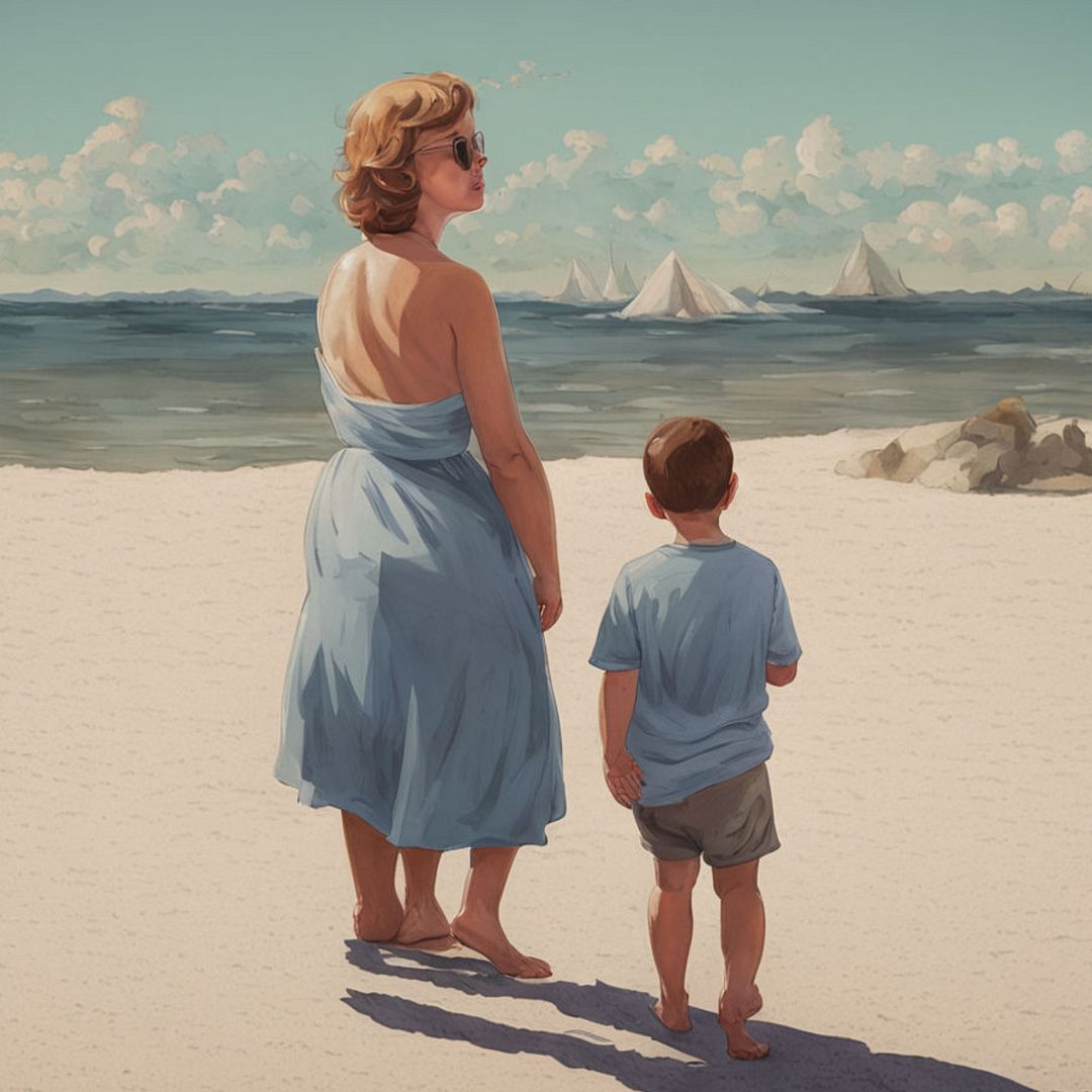 Mother&son on the beach