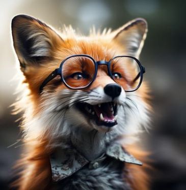 A fox with glasses