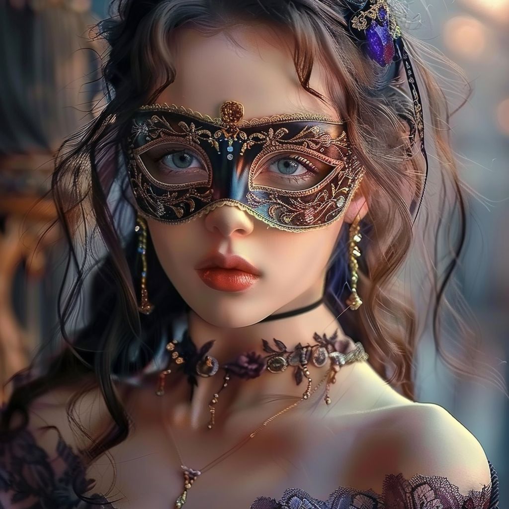 A young girl attending a masquerade🎭