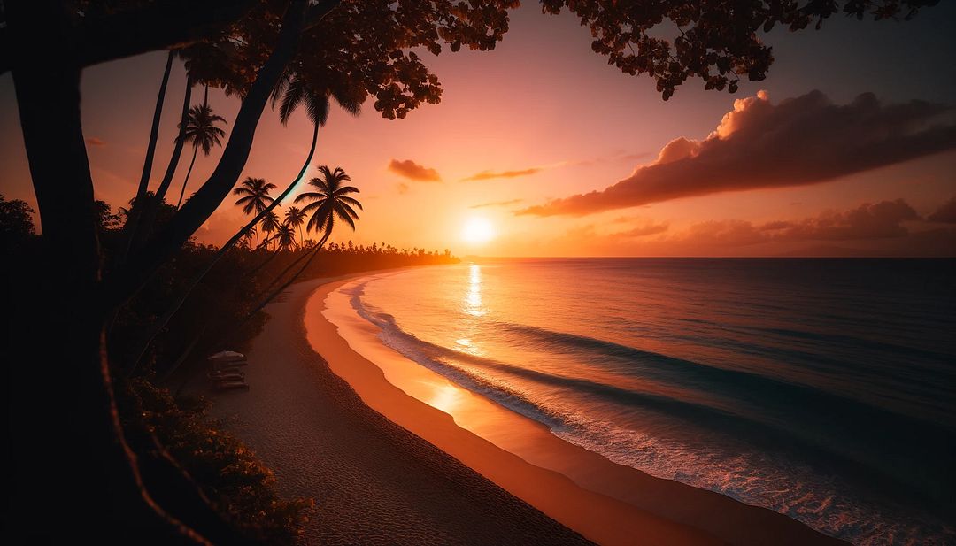 The Sunset on a Caribbean beach