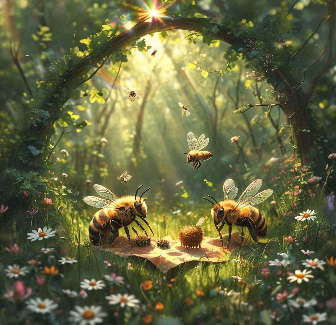 Bees on a picnic