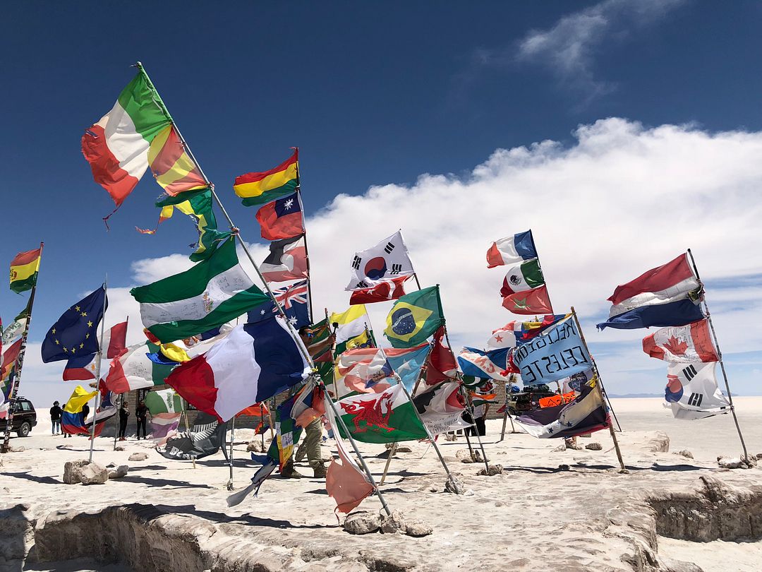 Flags in Uyuni