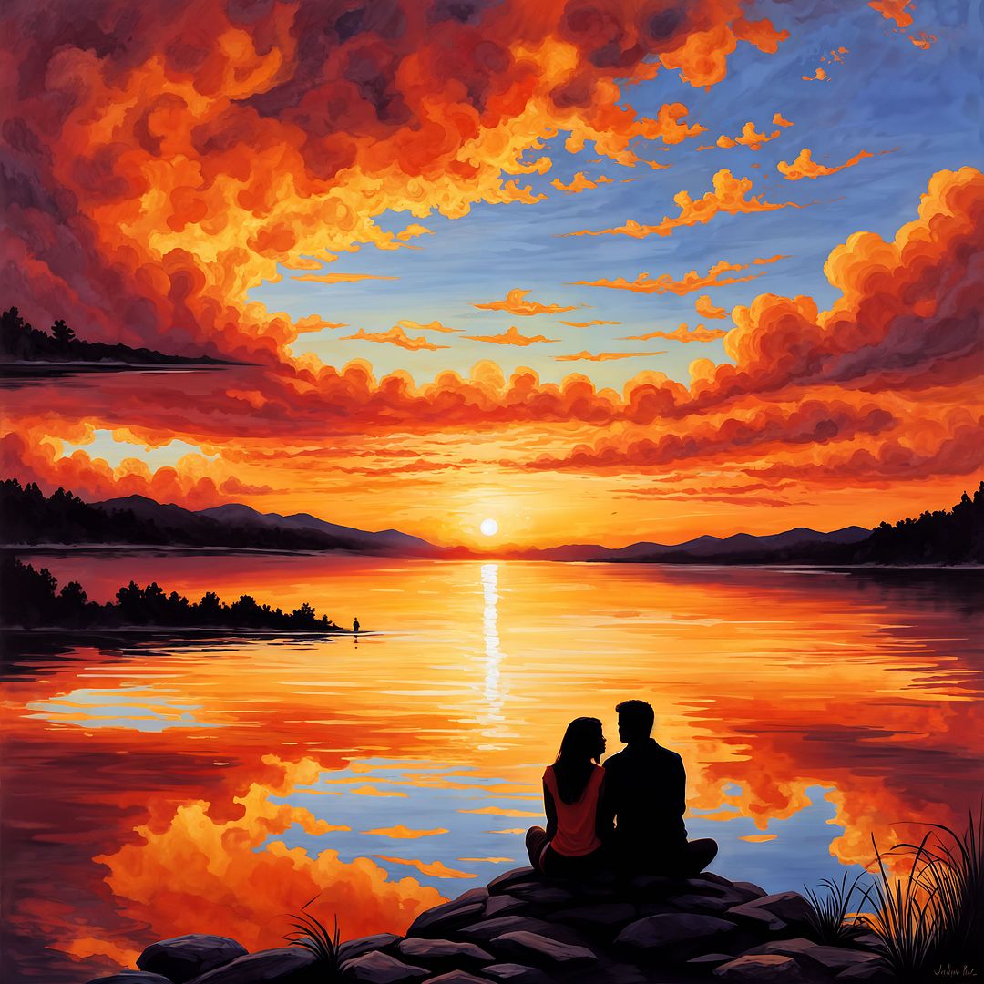 couple watching the sunset