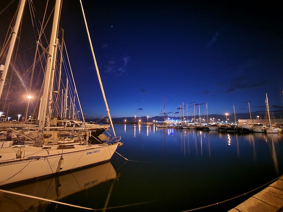 a blue yacht