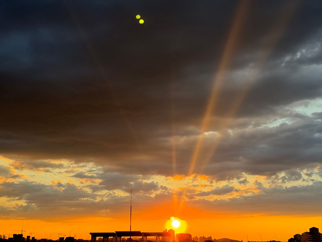 A sunset on the roof