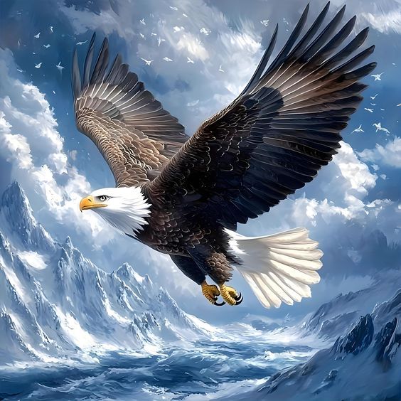 Majestic eagle soaring above