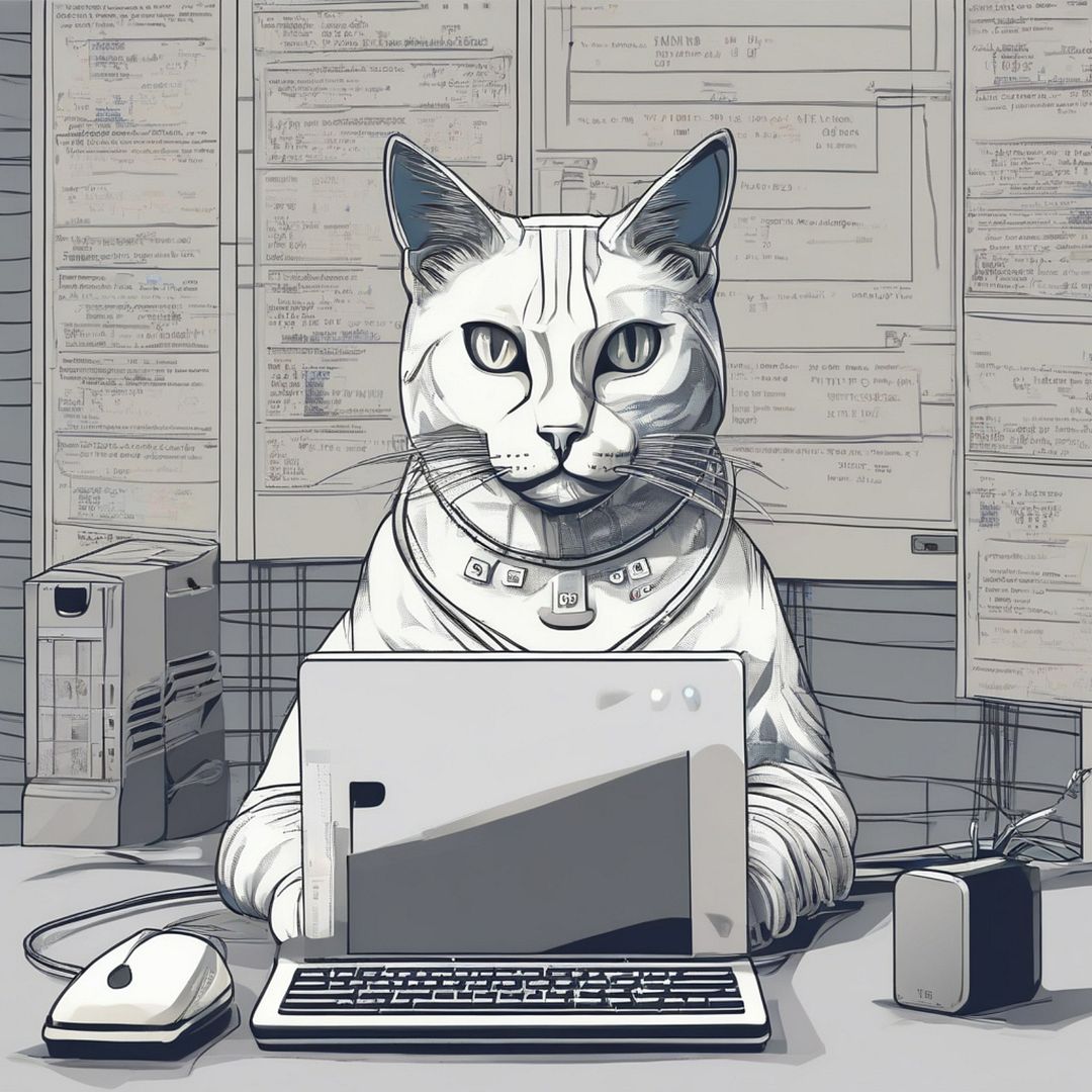 cat with computer science