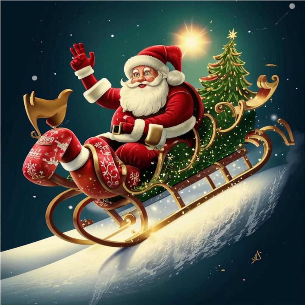 Santa on a sleigh