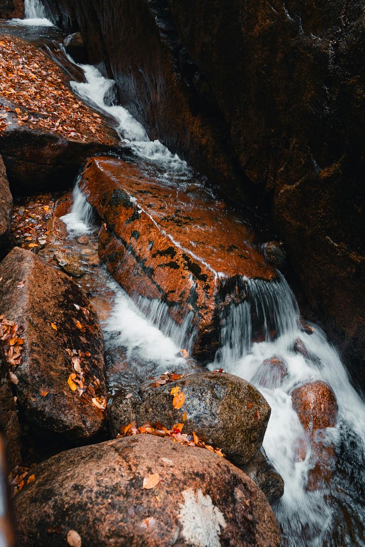 Serene Autumn Waterfall in Lincoln, NH