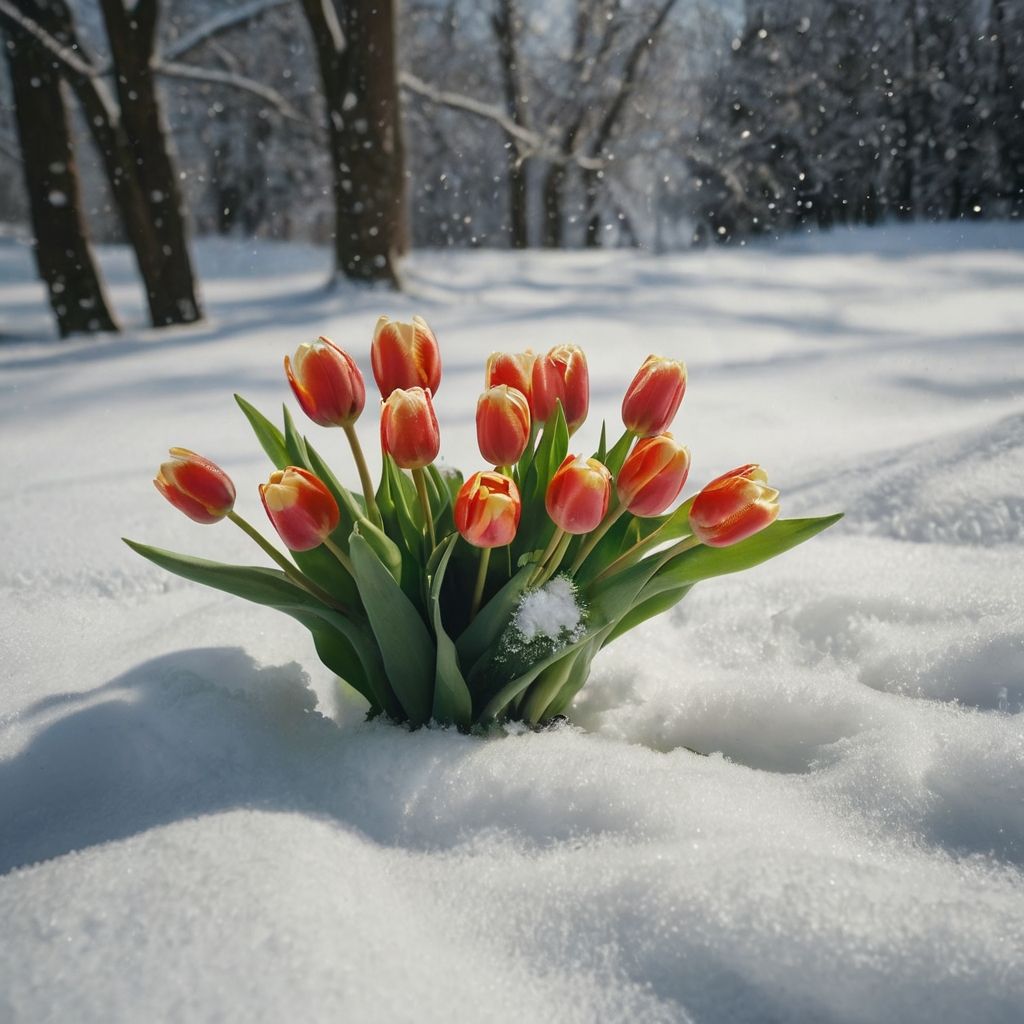 Tulips in the Snow No.3