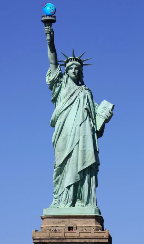 Statue of Liberty with 'Enjoy'