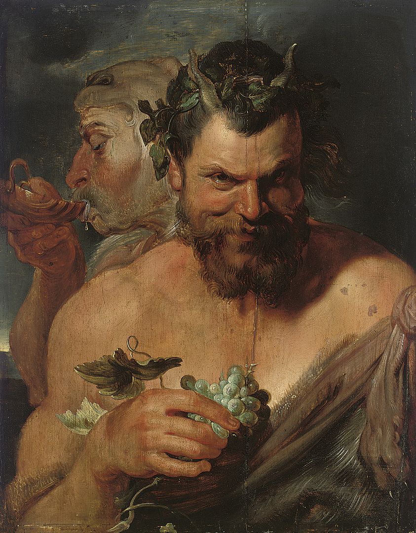 Two drunken satyrs