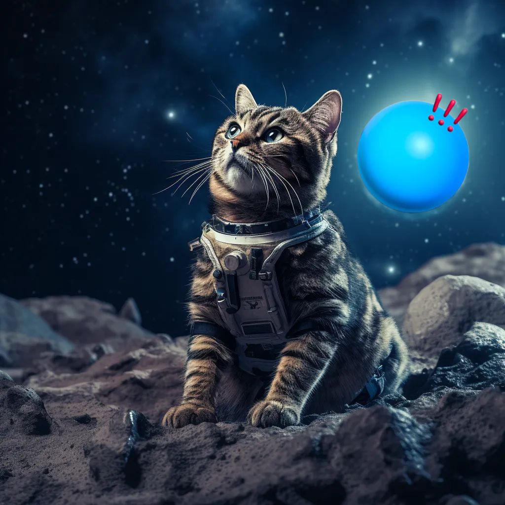 A cat in enjoy space