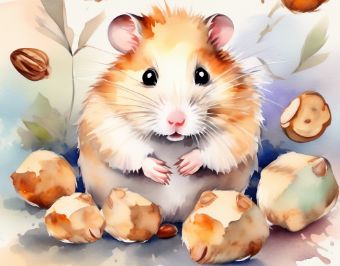 hamster with nuts