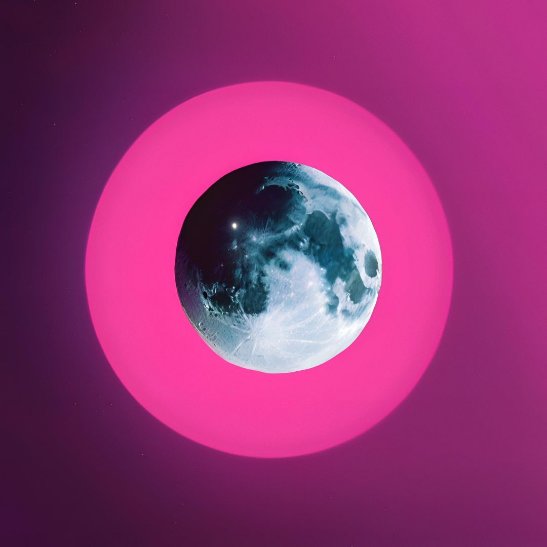 moon in pink space