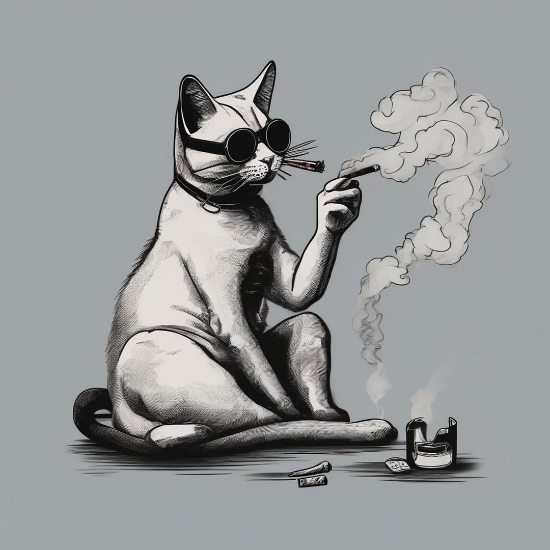 smoking cat