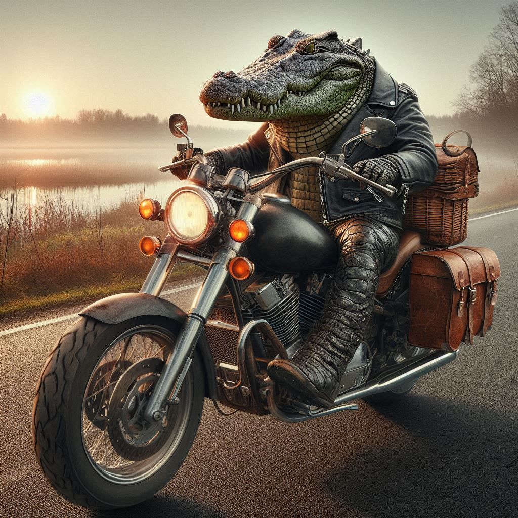 Crocodile biker