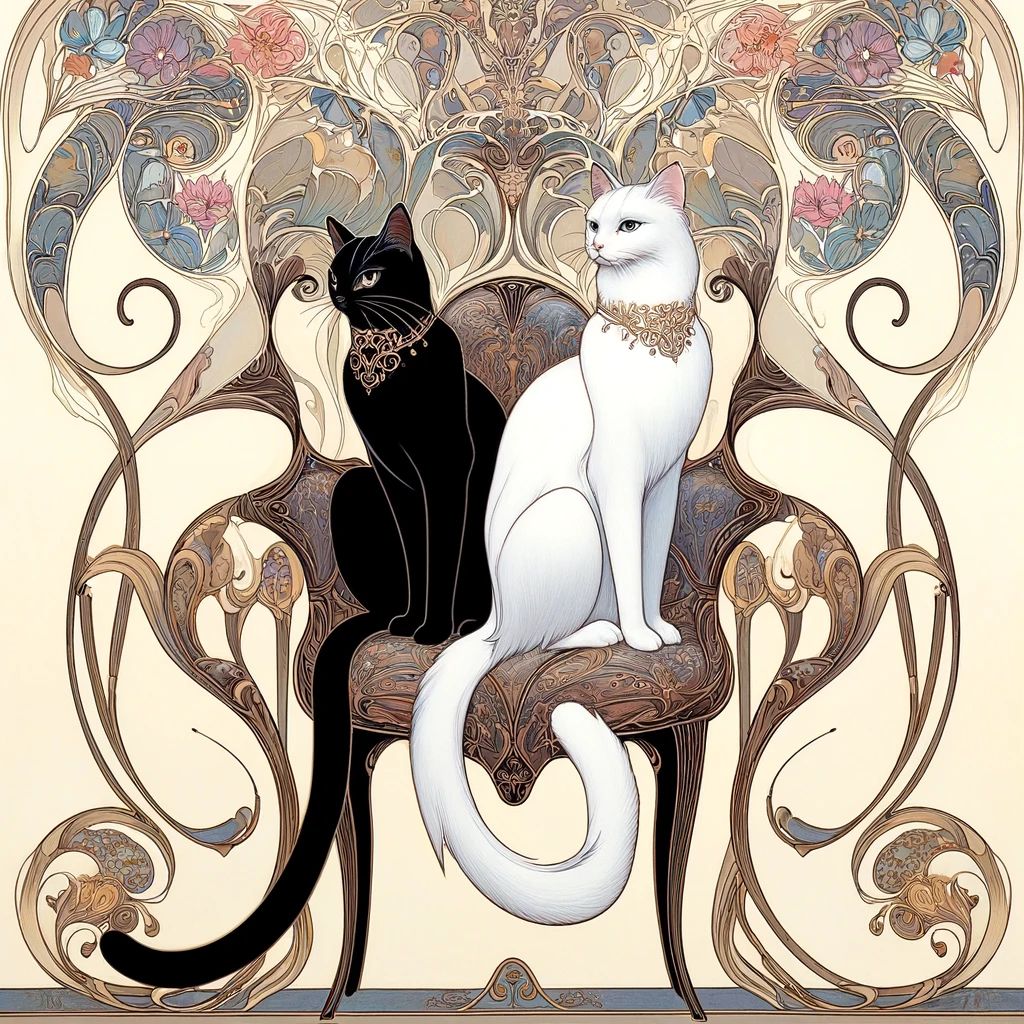 Cats in an Art Nouveau style