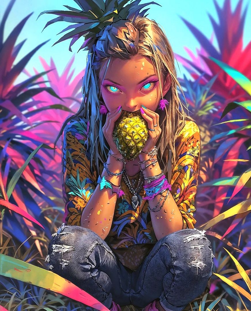 Selene in the world of pineapples.756