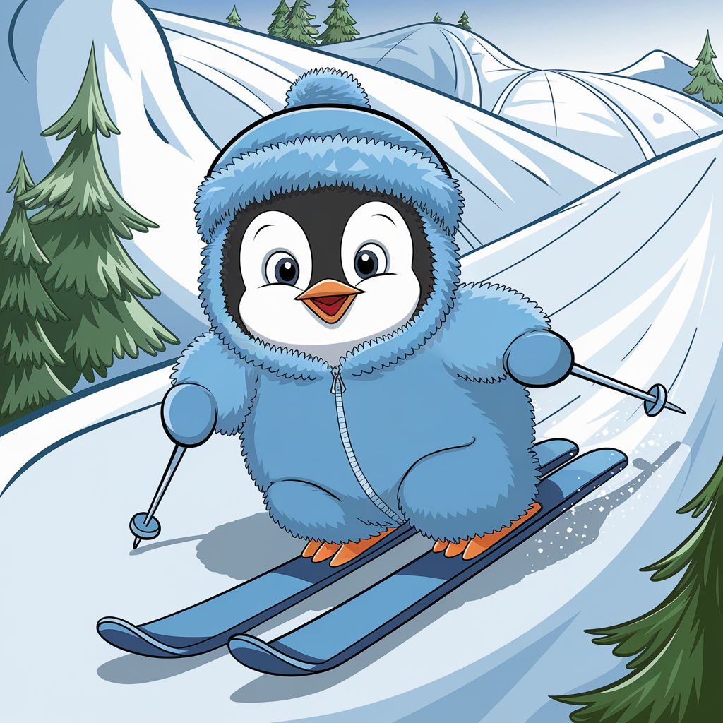 penguin skier