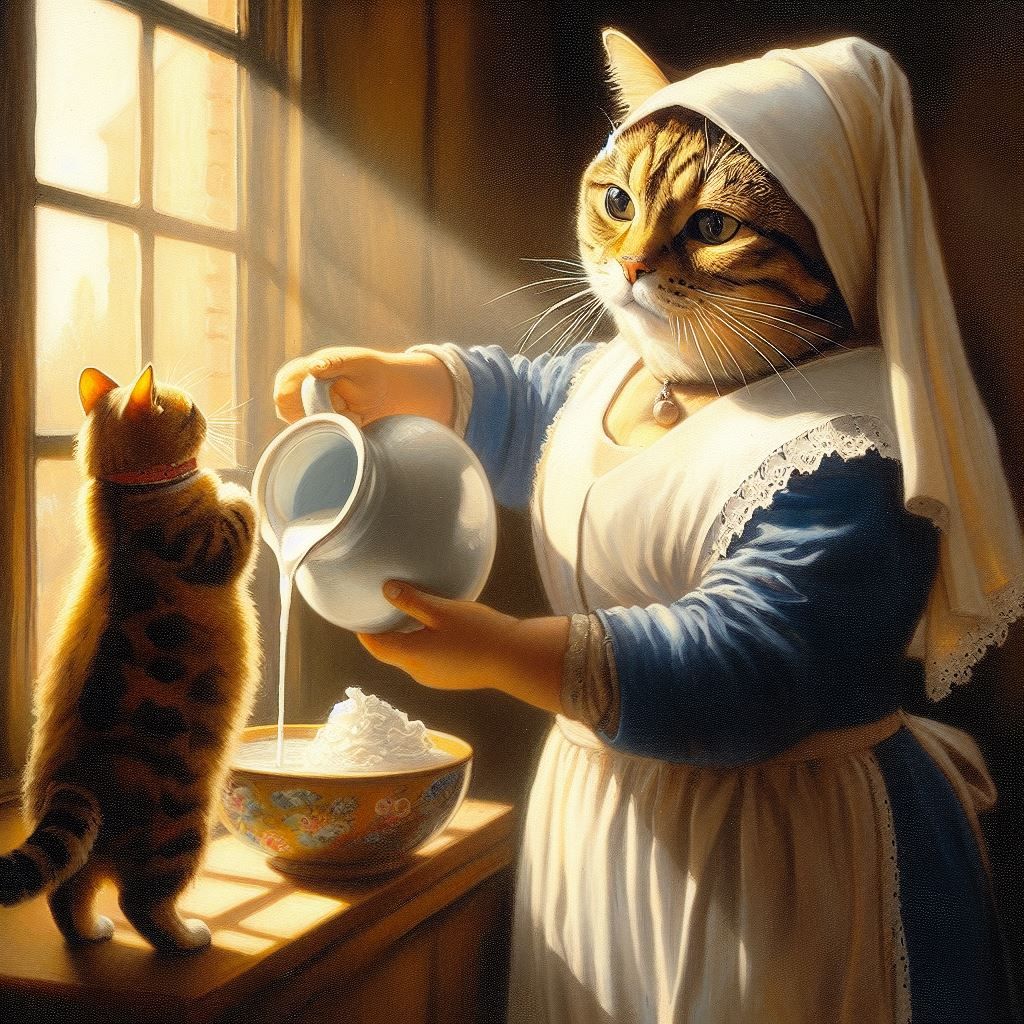 Milkmaid Meow by Johannes Meoweer